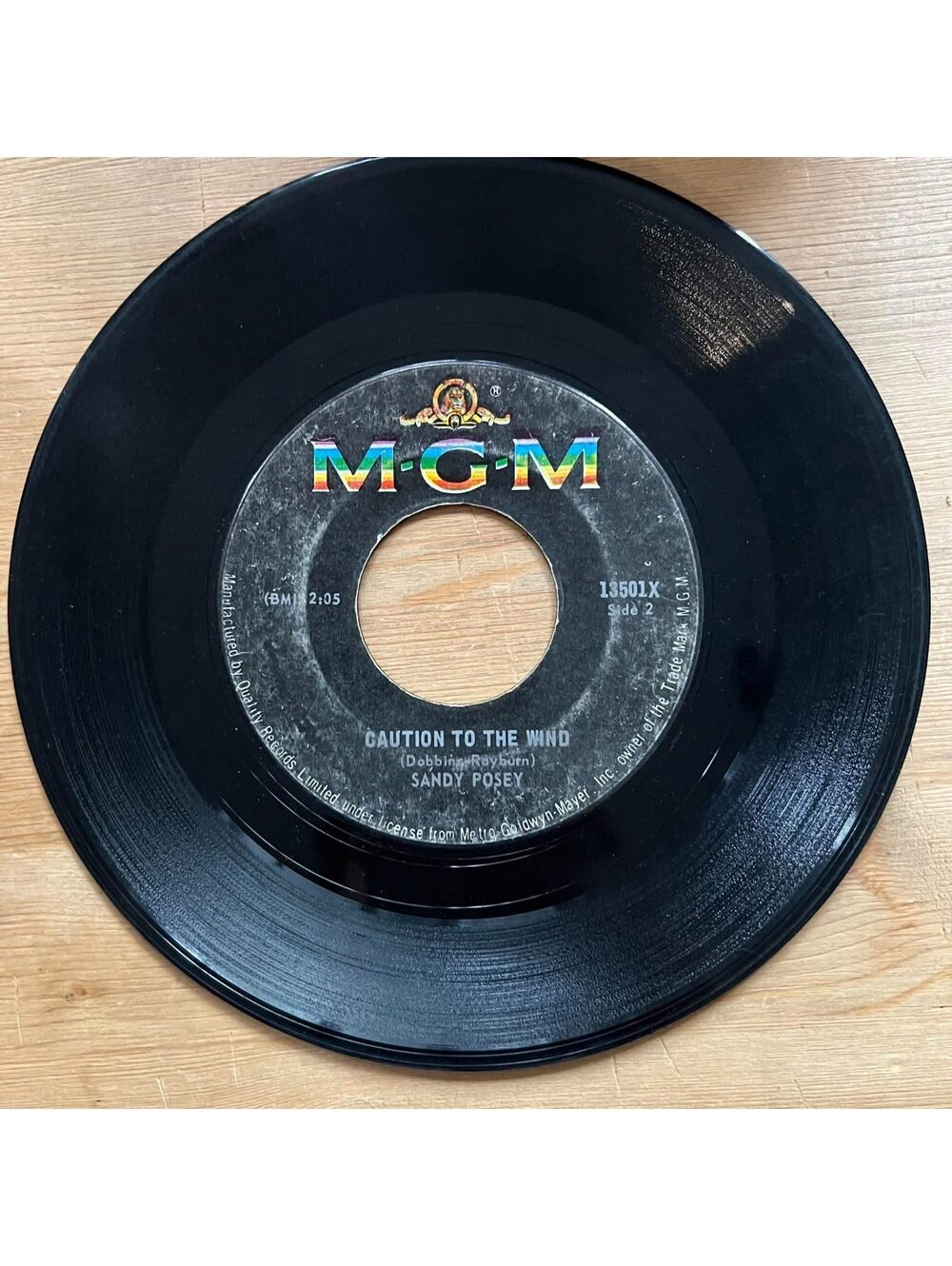 Sandy Posey - Caution to the Wind/Born a Woman 45rpm VG+ R13